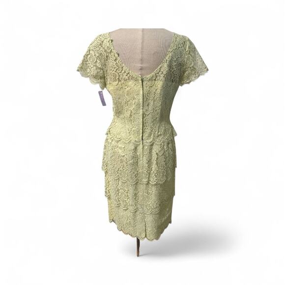 NWTGS Vintage Lilli Diamond PALE YELLOW Lace TIERED Dress SZ 16 - Picture 2 of 6